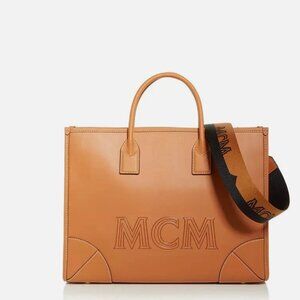 MCM Toni Tote Medium Brown Leather New With Tags